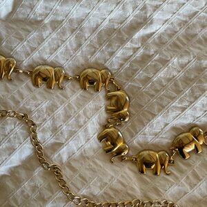 Vintage 80s Gold Elephant chain belt - 1980s retro princess Diana belts